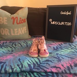 Toddler Floral and Glitter Sneakers